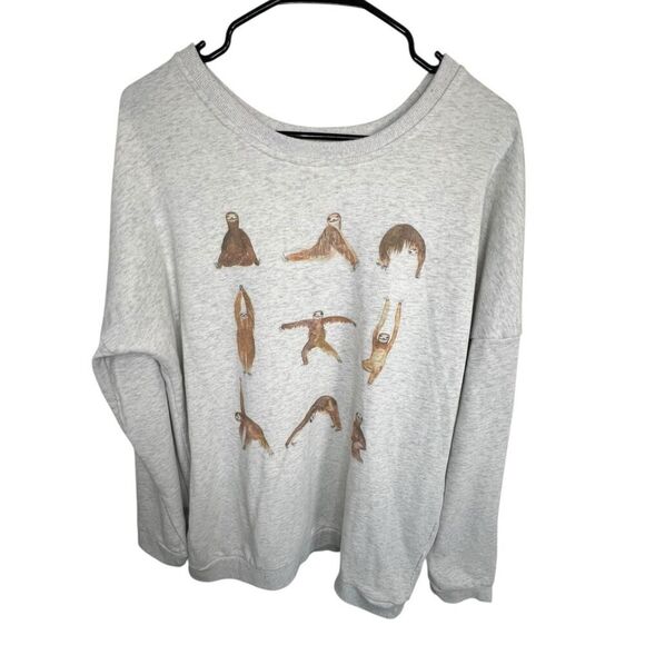 LaVie Lente Fashion Sloth Yoga Pullover Crewneck Sweatshirt - Picture 1 of 5